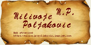 Milivoje Poljaković vizit kartica